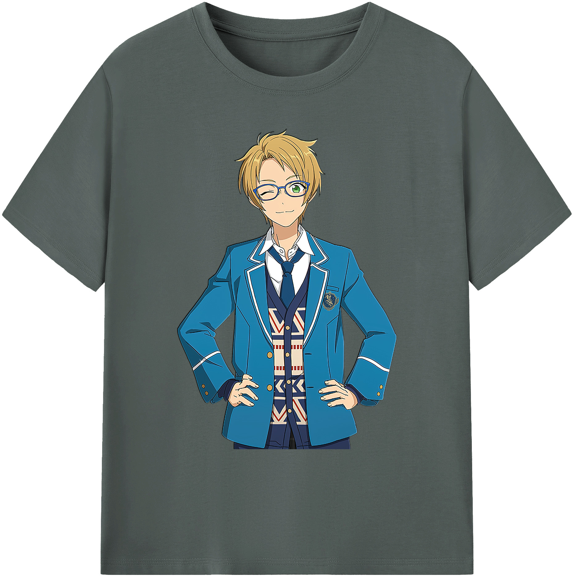 （画像用） あんさんぶるスターズ! Ensemble Stars 綿100％ メンズ半袖Tシャツ｜肌触りやわらか＆通気性